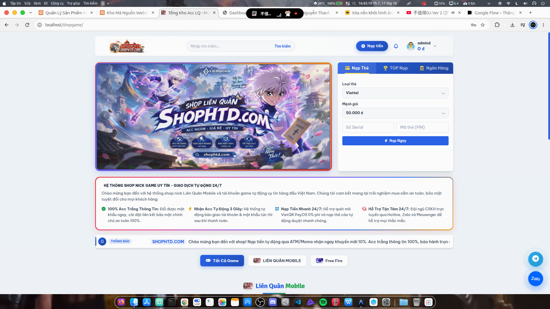 Source Shop Acc Game Liên Quân Free Fire Roblox Có Cày Thuê Mua Bán Vật Phẩm
